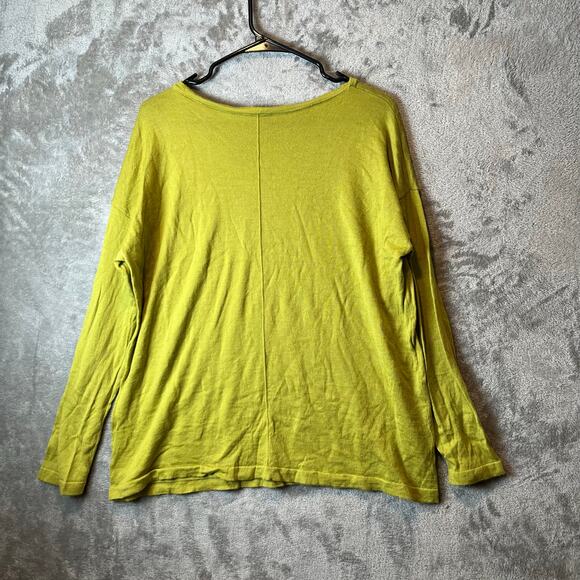 J. Jill 100% Merino Wool Washable Crew Neck Green Sweater Size Large - Picture 5 of 7